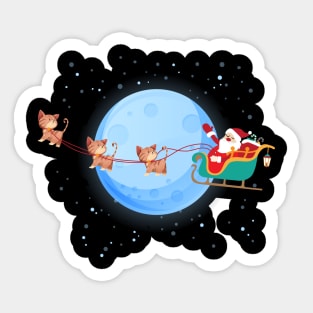 Santa Claus Riding kitten Sticker